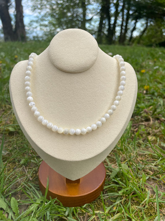 Collier de perles en Nacre - Acier Inoxydable