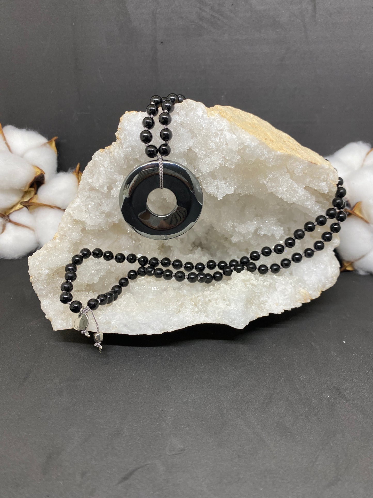 Mala Tourmaline Noire et Hématite