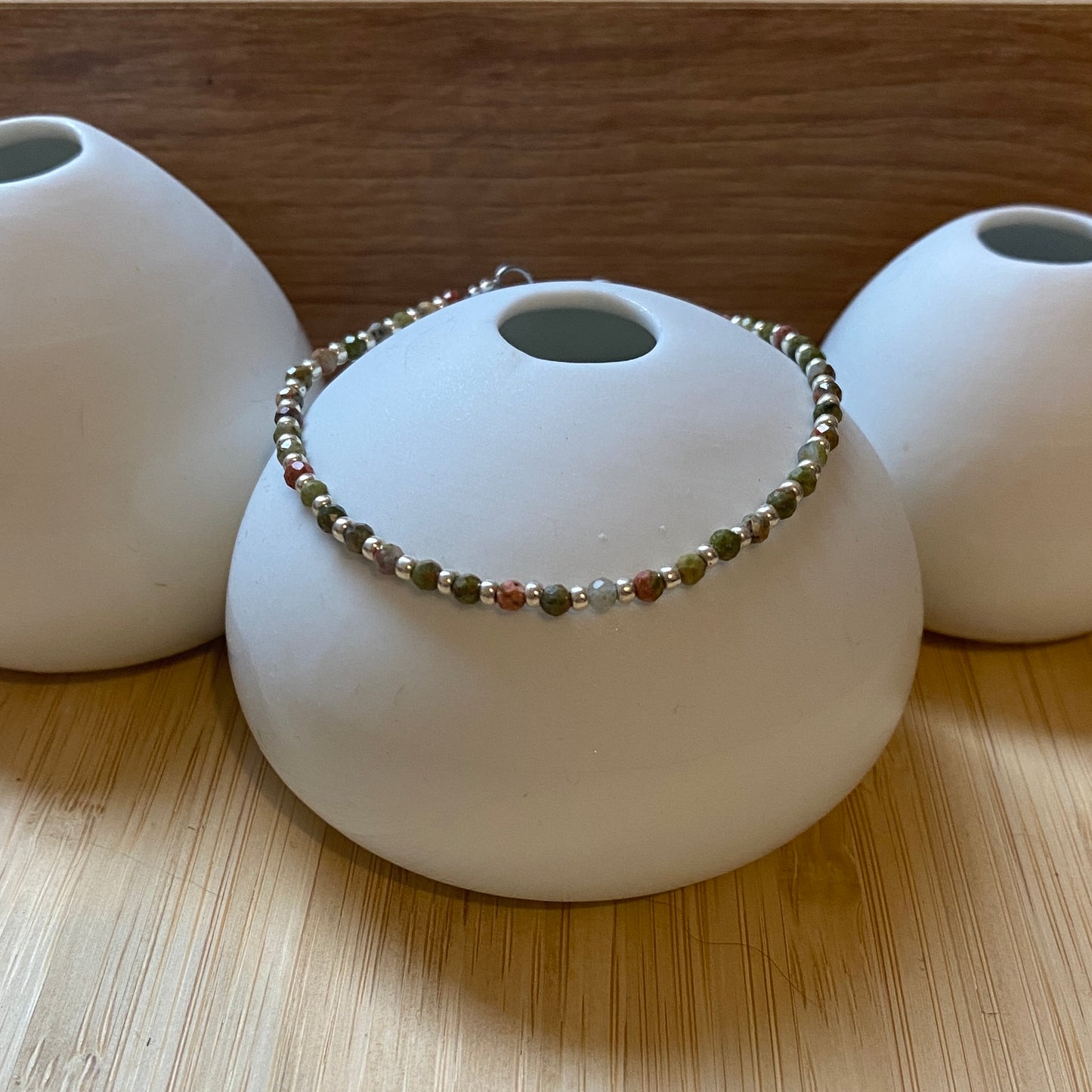 Bracelet Les Intemporels - Unakite et Perles Argentées
