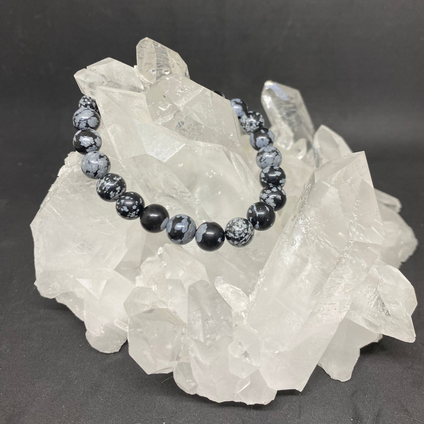 Bracelet Obsidienne Mouchetée / Flocon de Neige