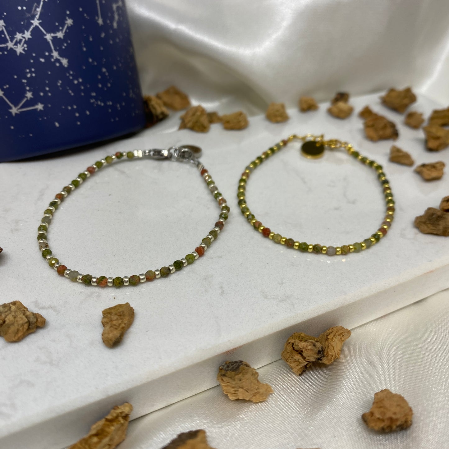 Bracelet Les Intemporels - Unakite et Perles Dorées