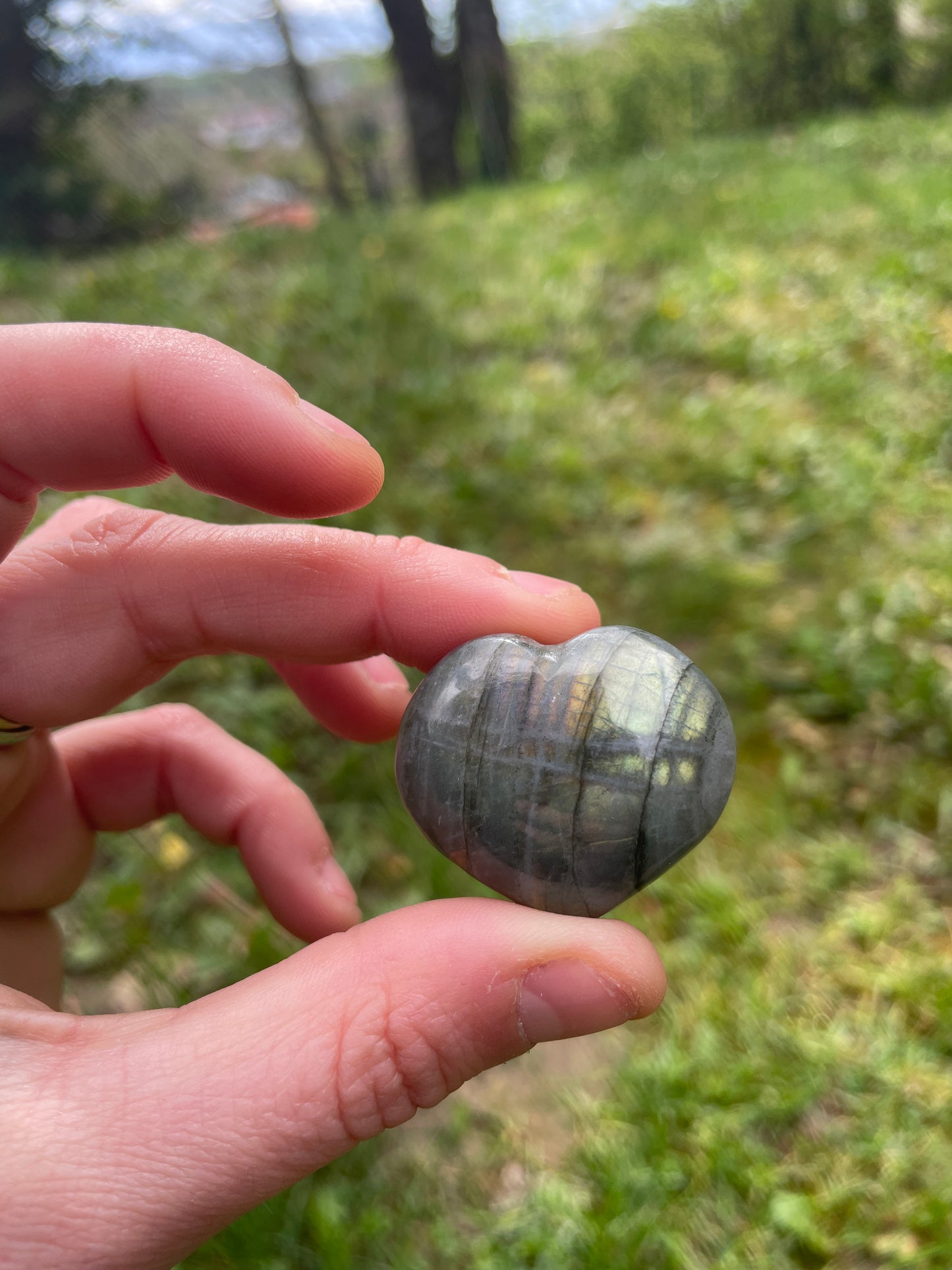 Labradorite Heart