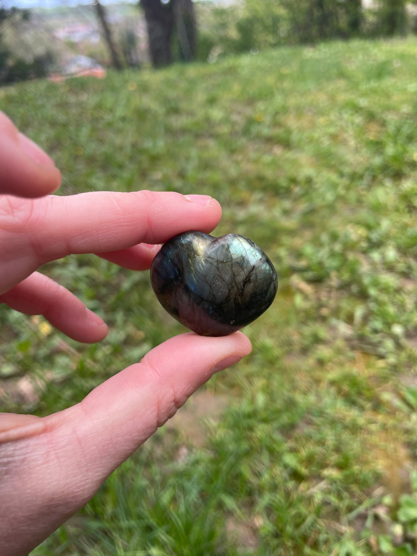 Labradorite Heart