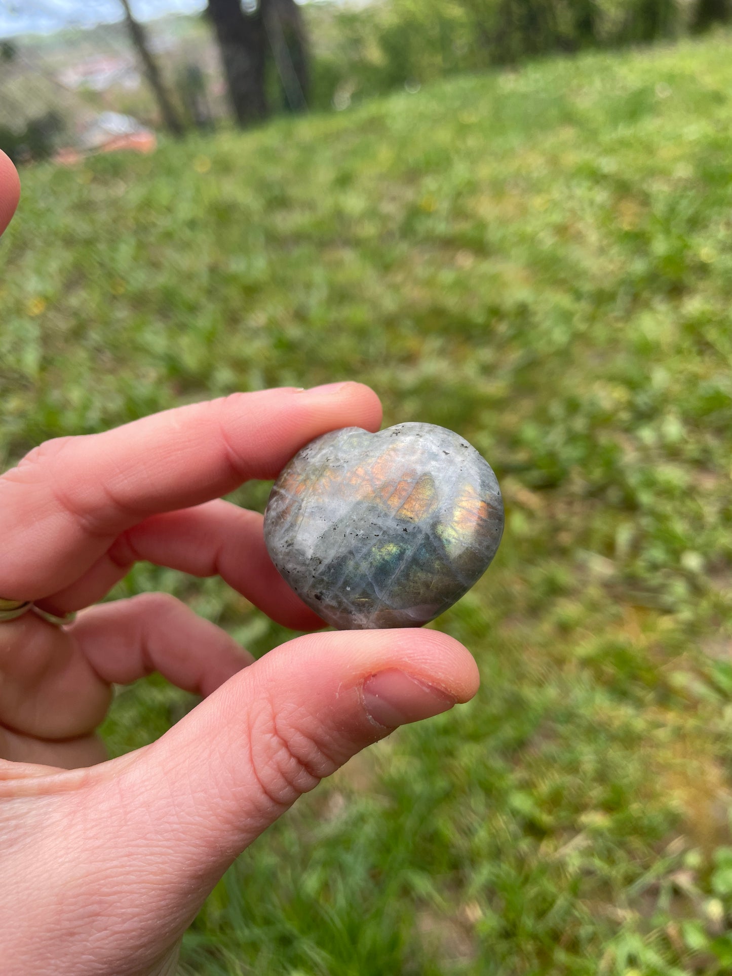 Labradorite Heart