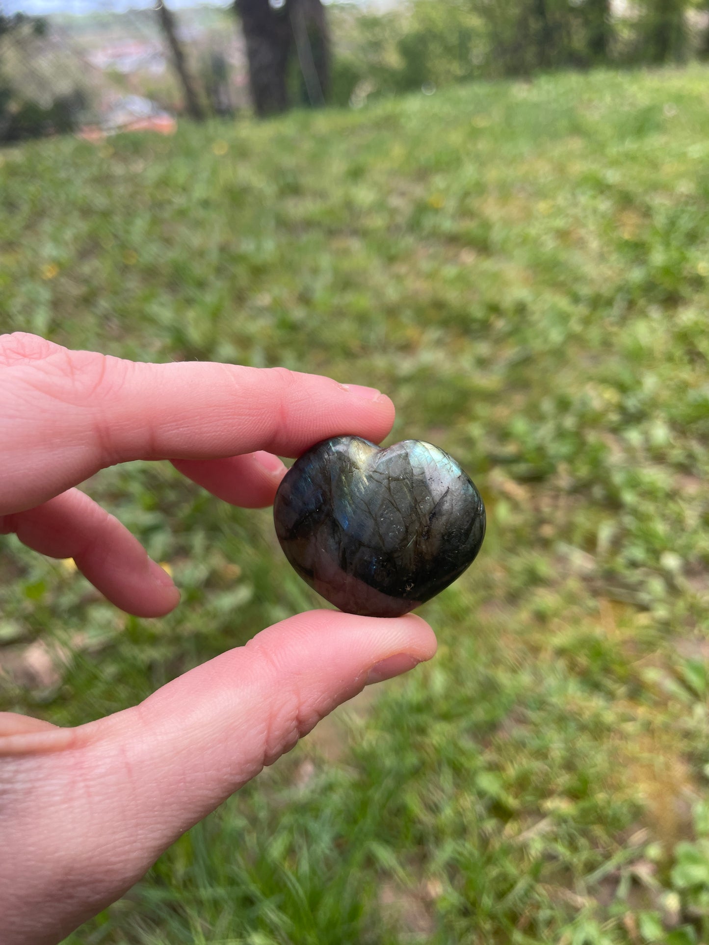 Labradorite Heart