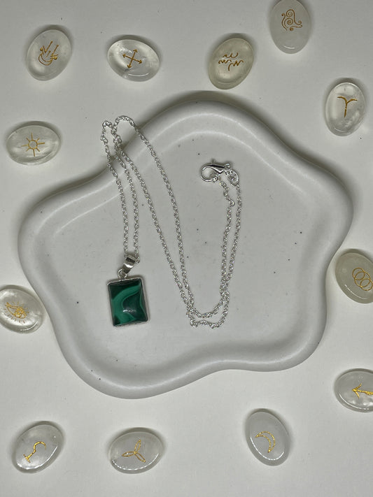 Collier Malachite - Argent 925