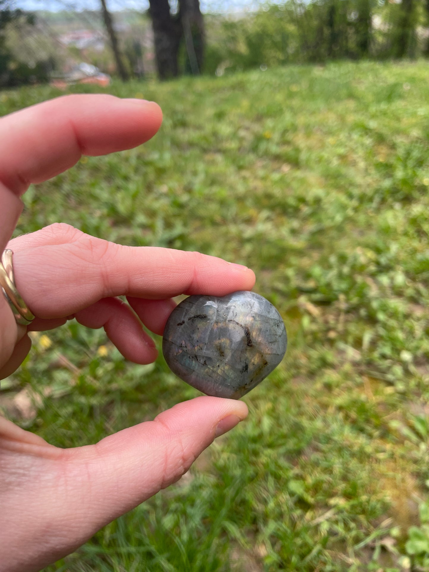 Labradorite Heart