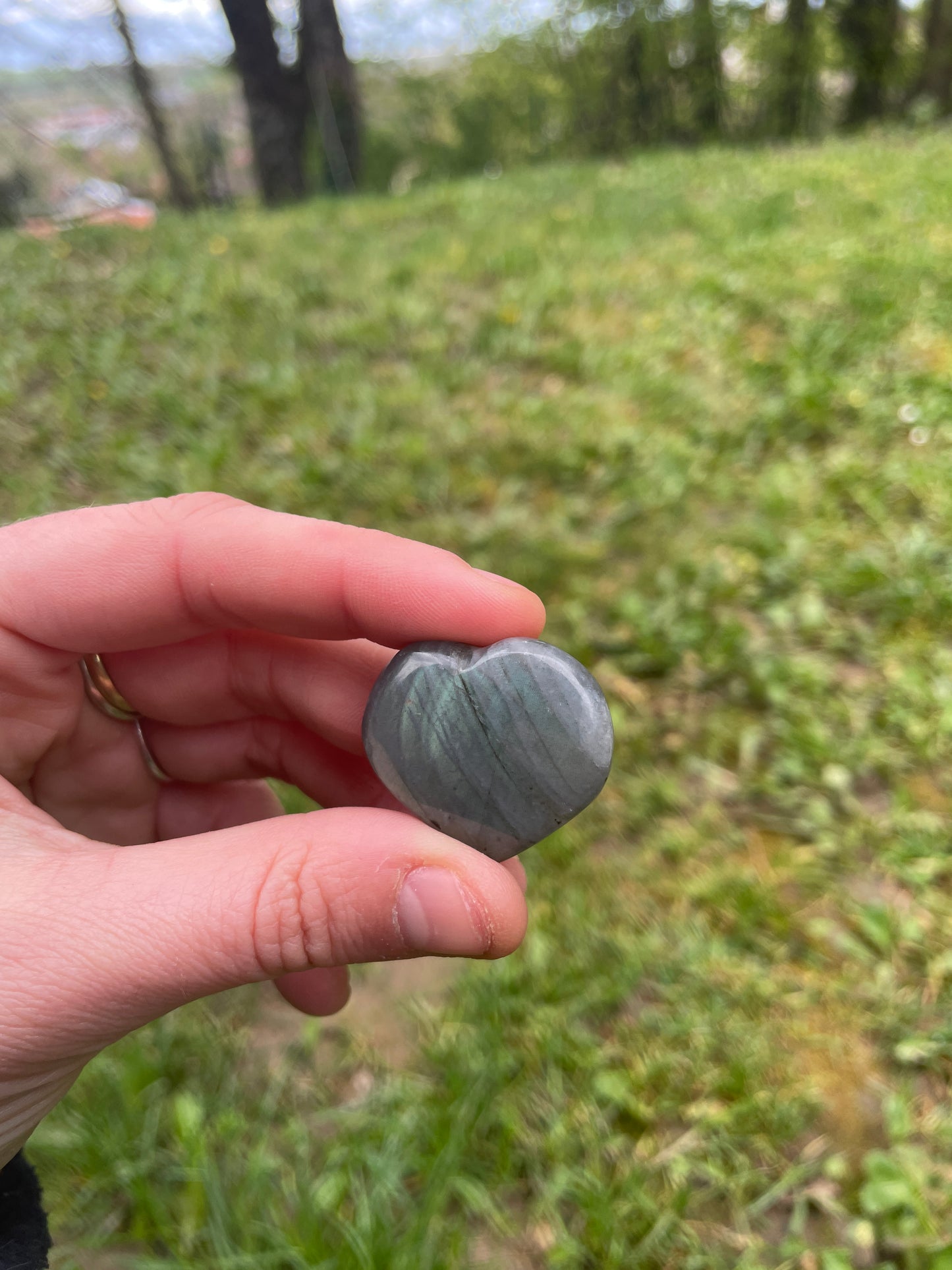 Labradorite Heart