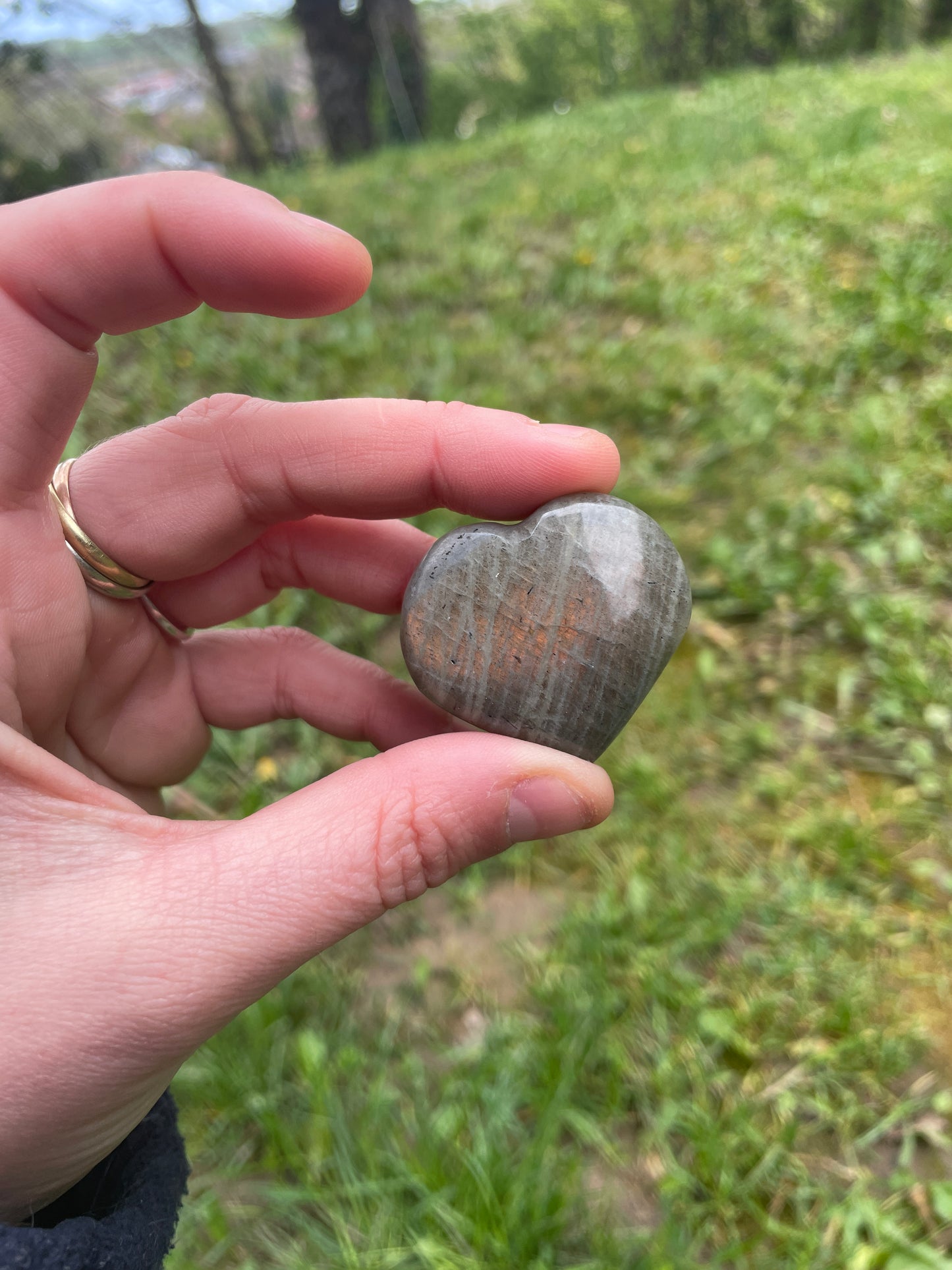 Labradorite Heart