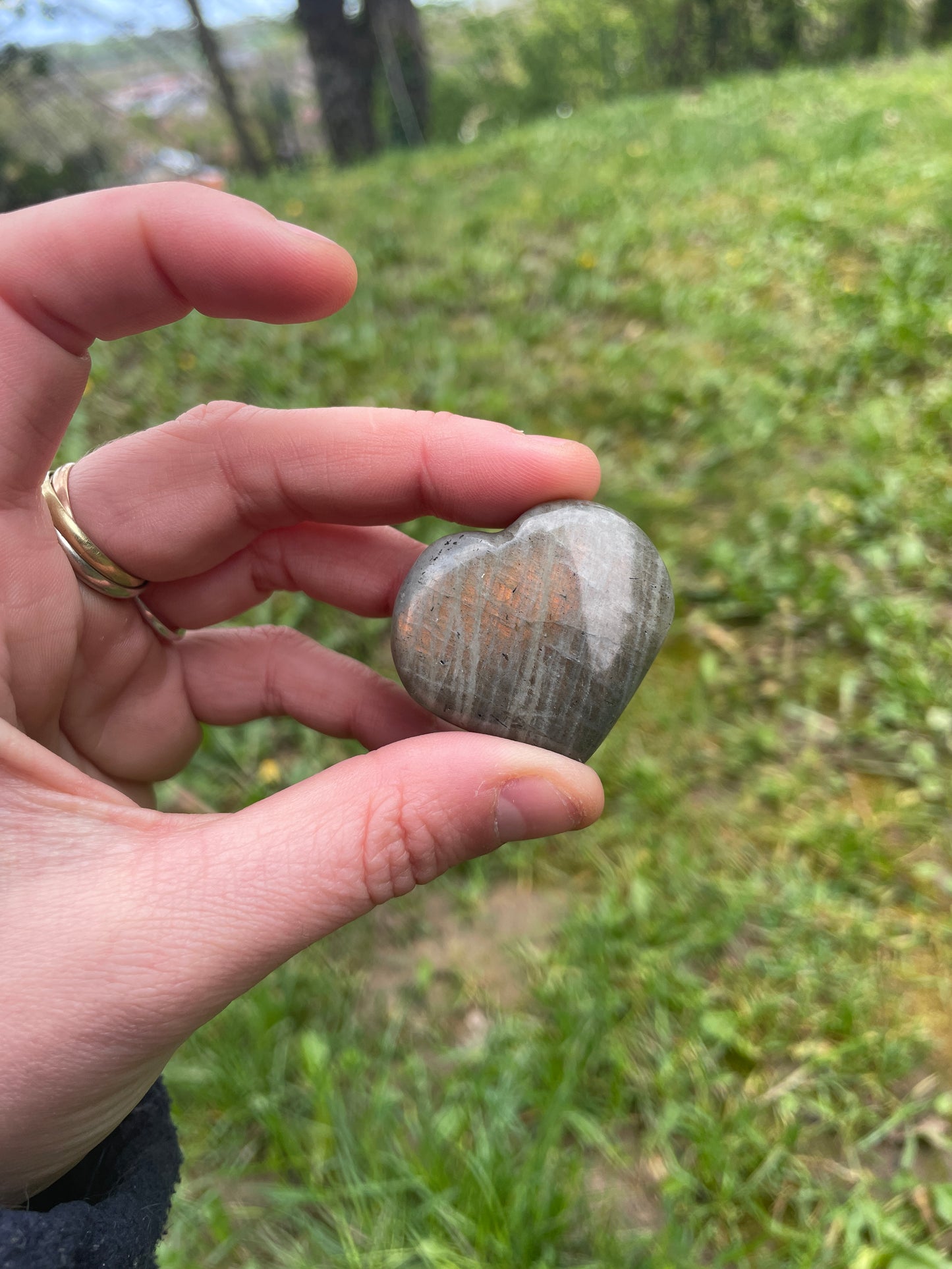 Labradorite Heart