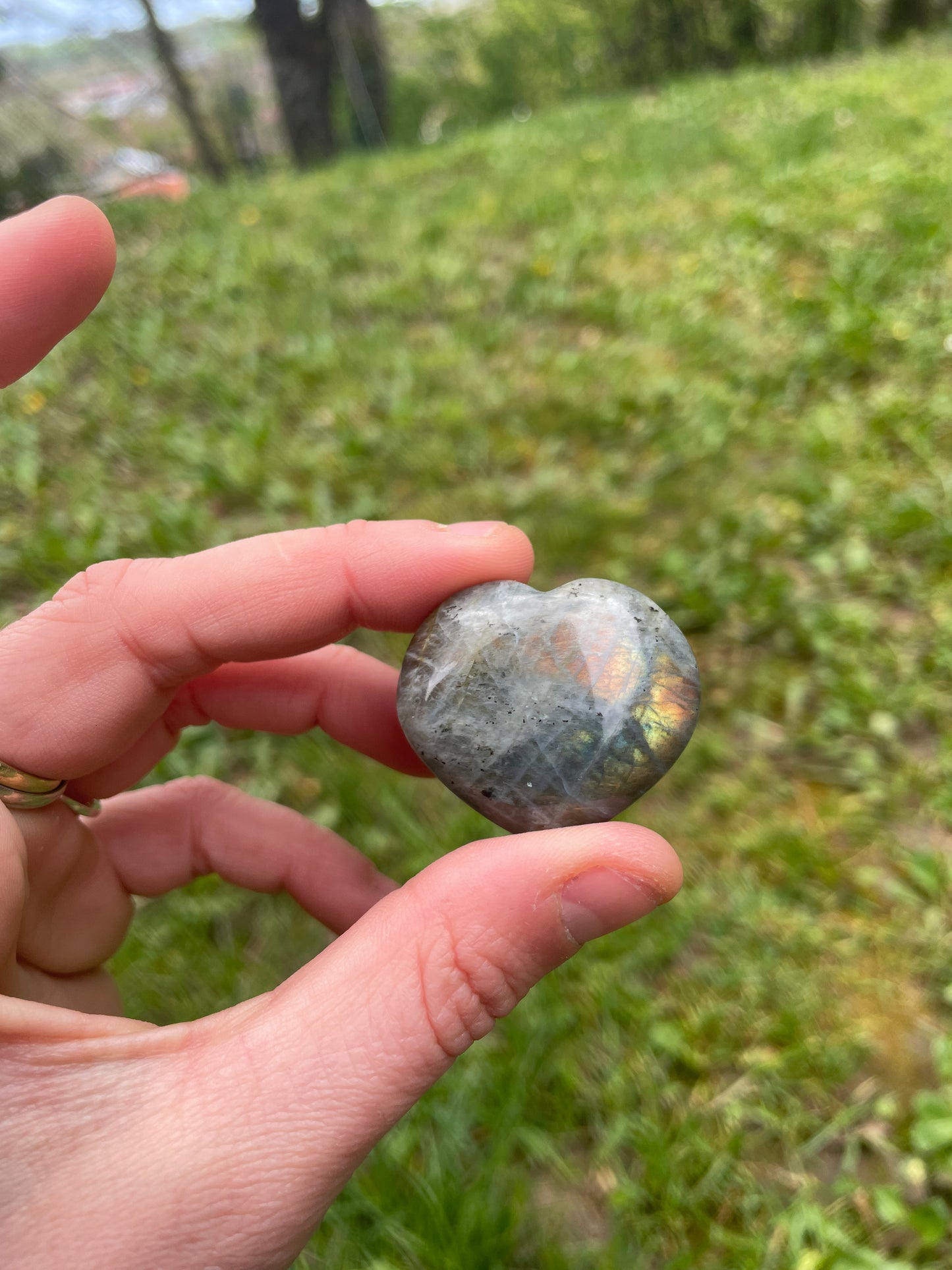 Labradorite Heart