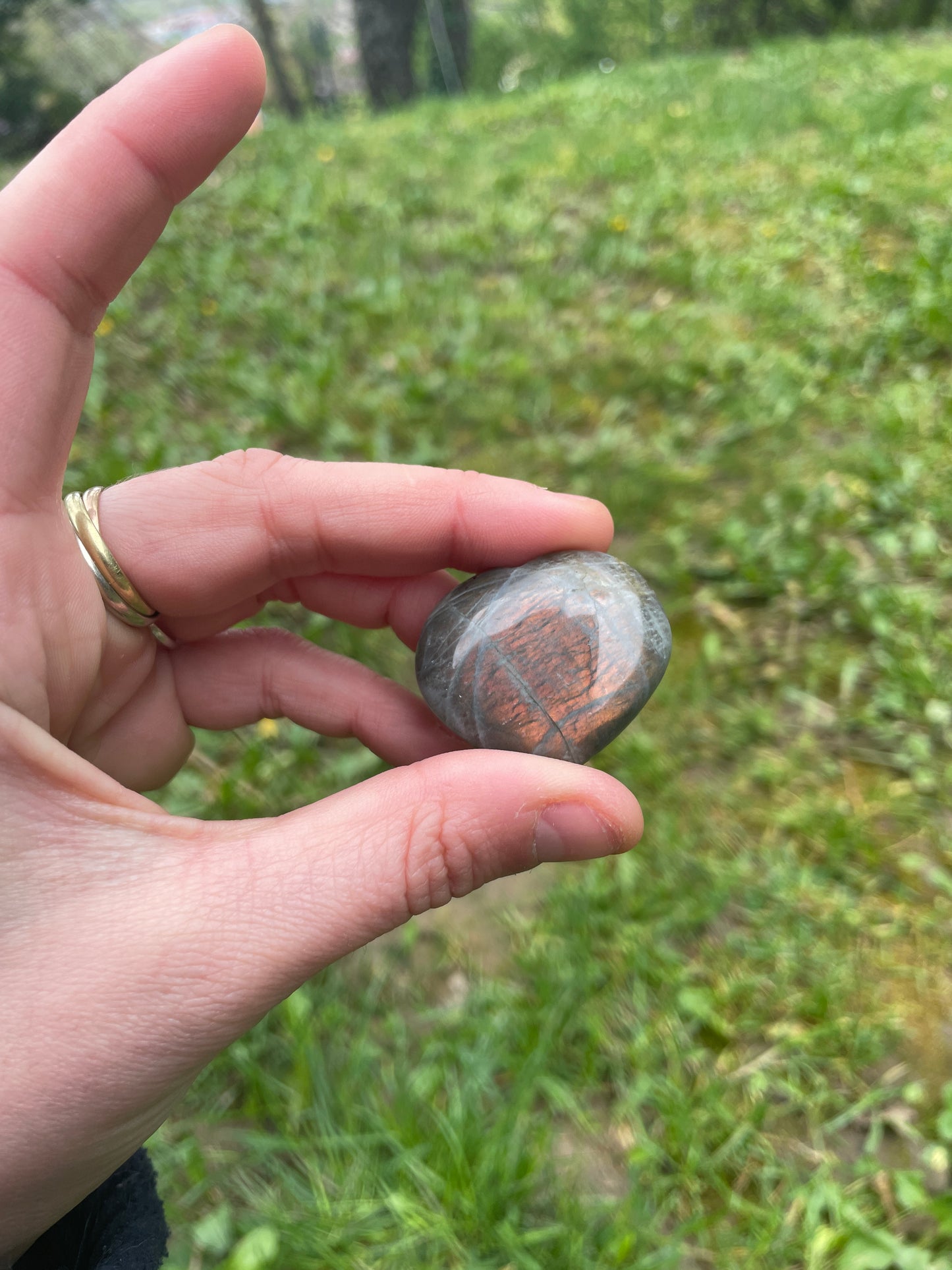 Labradorite Heart