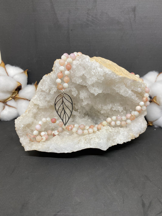 Mother-of-Pearl and Pink Opal Mala