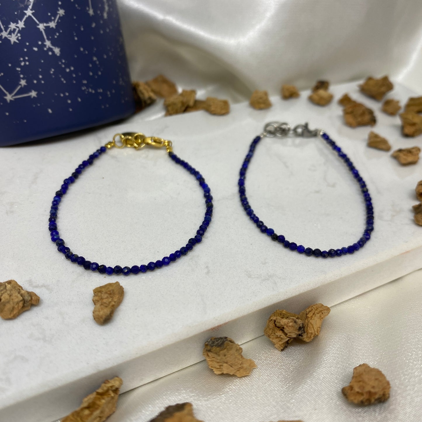 Les Intemporels Bracelet - Lapis-Lazuli and Golden Stainless Steel