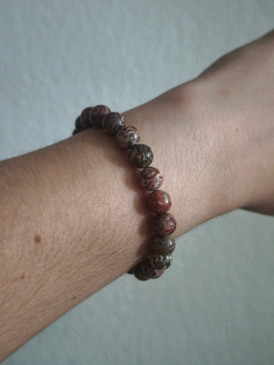 Bracelet en Jaspe Léopard - Force Mentale, Confiance & Ancrage