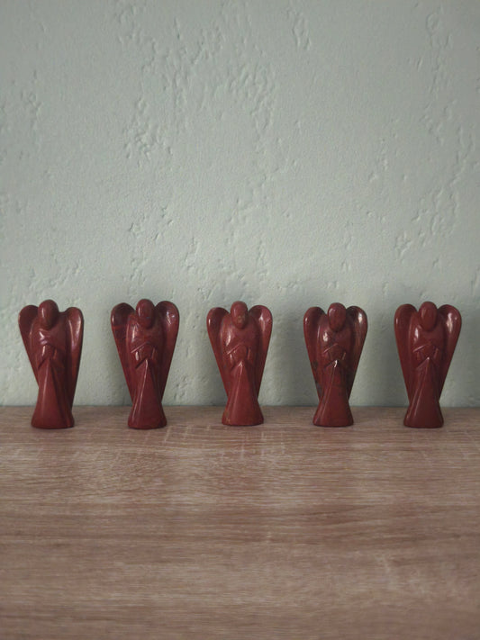 Ange en Jaspe Rouge - Ange Gardien d'Ancrage, Force Intérieure & Protection Divine
