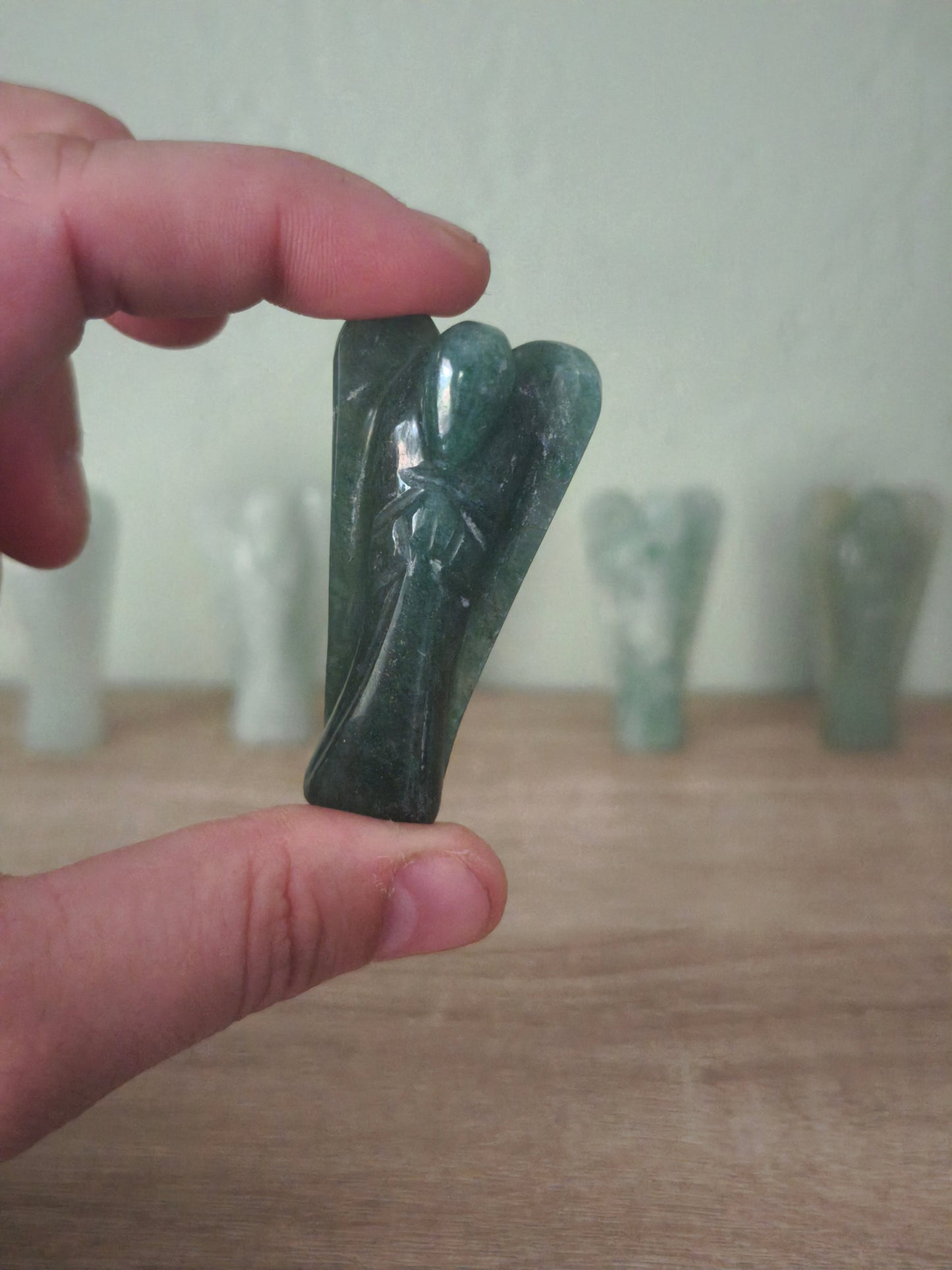 Ange en Aventurine Verte - Ange Gardien de Chance, Tranquillité & Espérance